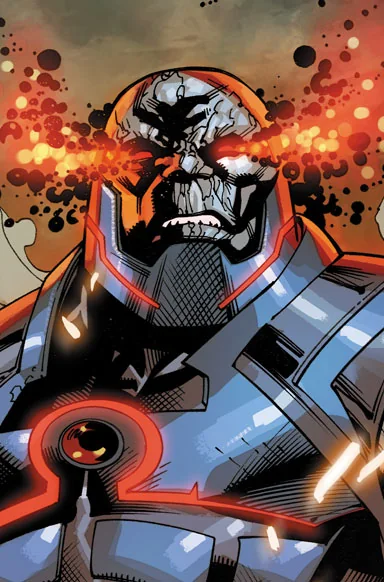 Darkseid de armadura azul no retrato oficial da DC