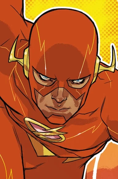 The Flash com uniforme vermelho no retrato oficial da DC